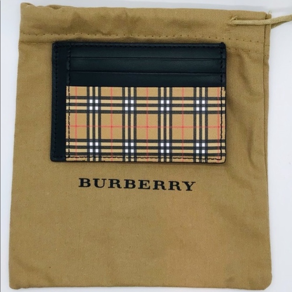 Authentic Burberry card holder with money clip NWT